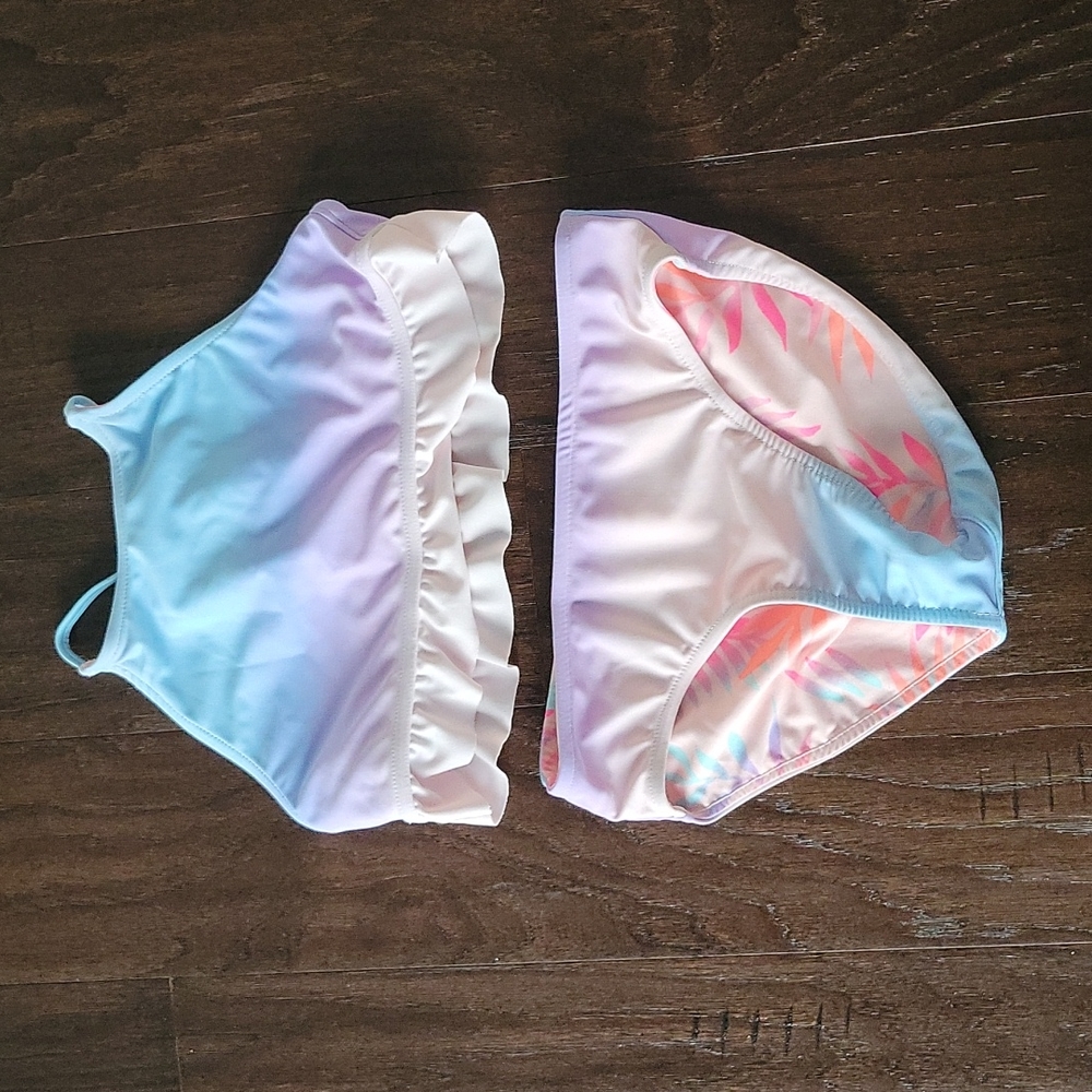 Girls swimwear/ 2 piece reversible bathing suit - Picture 3 of 5